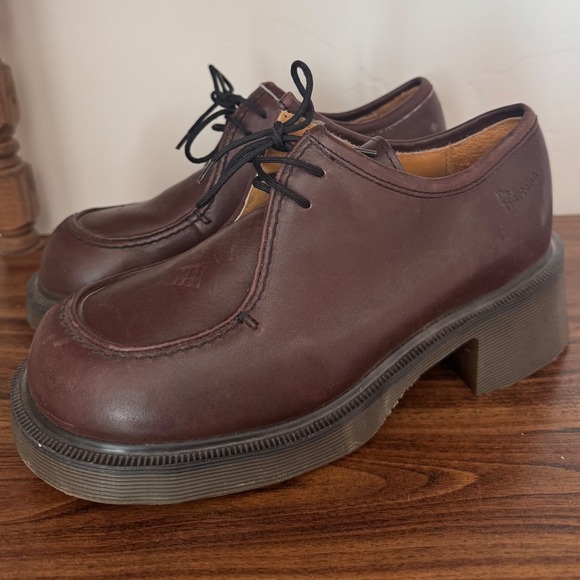 Dr. Martens Shoes - Vintage Dr. Martens UK sz4 Chunky Brown Lace Up Platform Loafer Made In England